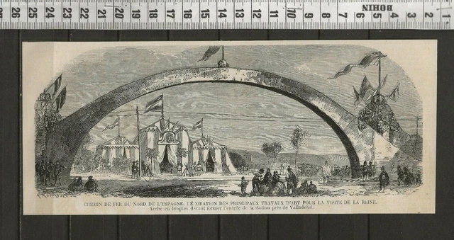 G321 / Gravure 1858 /  Chemin De Fer Du Nord De L Espagne