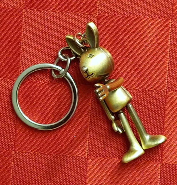 3D Schlüsselanhänger, Hase Kaninchen Rabbit Hare Bunny beweglich Metall