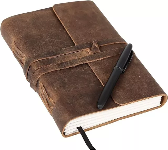 LARGE Leather Journal Vintage Genuine Handmade Diaries Diary Line Brown Gift Men 3