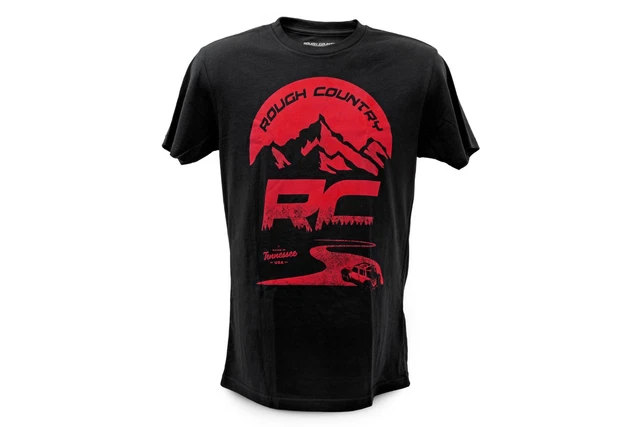 Rough Country T-Shirt | RC Mountains | Black | 2XL - 840922XL