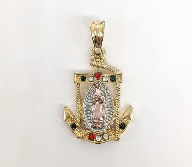 Gold Plated My Lady Virgin Mary Pendant Oro Laminado Virgen de Guadalupe Medalla