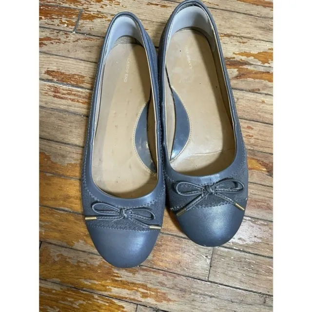 Lands End women's Slip-On Ballet Flats Gray Size 8.5B