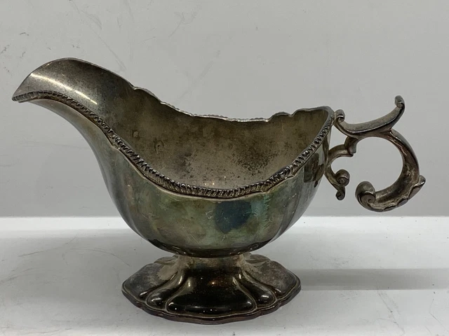 Vintage Decorative Silver Plated Creamer 5.5"On Bottom M or 3 Made in Hong Kong