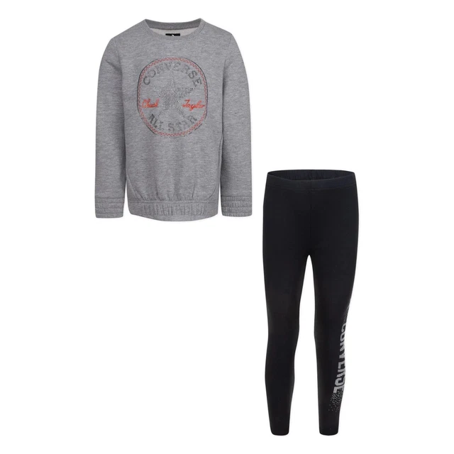 Girls Converse Sweatshirt Top & Leggings Age 6-7 Years Bnwt Rrp £40
