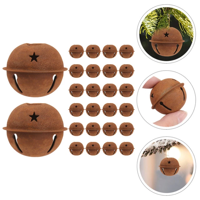 50 piezas accesorios de fiesta campana oxidada agujero estelar decoración de guirnaldas árbol de Navidad