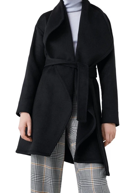 MANGO FEMME LAINE MANTEAU Veste COAT ANORAK TAILLE M noir NEUF EUR