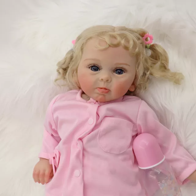 24 Inch Handmade Reborn Baby Dolls Vinyl Newborn Toddler Cute Girl Toy Gift