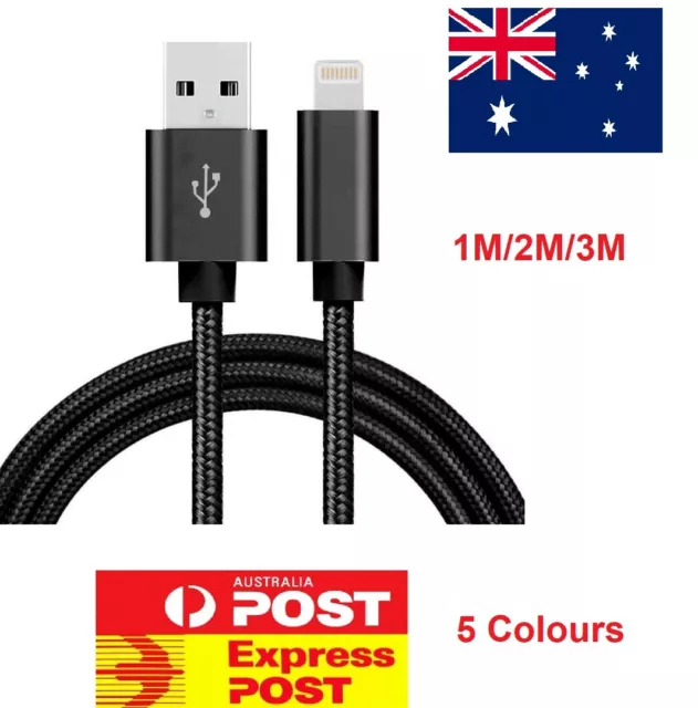 Braided USB Charger Cable Cord For iPhone 14 13 12 11 Pro 7 X 8 6 iPad Data Fast