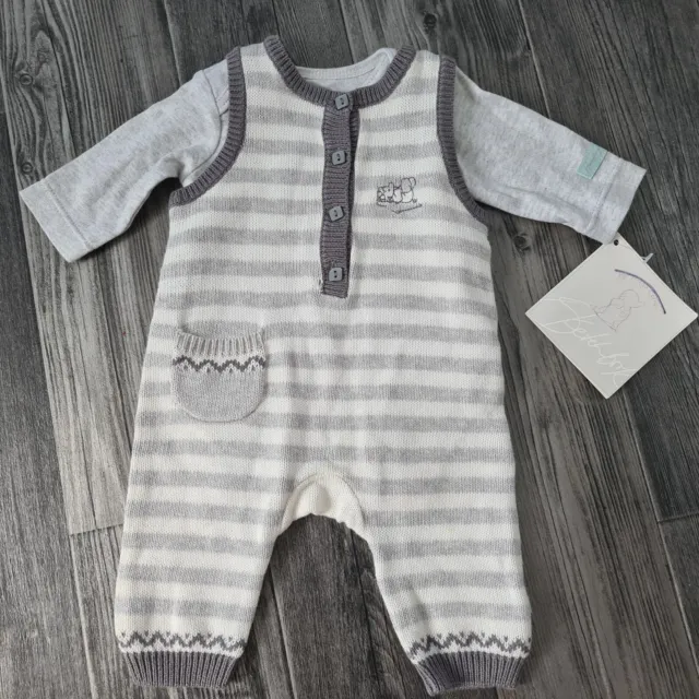 Bnwt Humphreys Corner Knitted Dungarees & Bodysuit Tiny Baby Baby Shower Gift