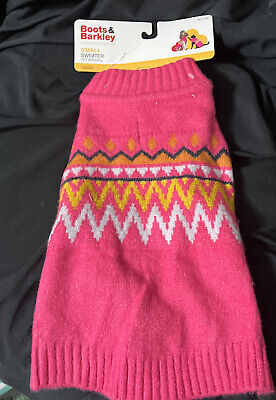 Boots & Barkley Dog Sweater Pet Apparel Pink Up to 20 lbs Size Small
