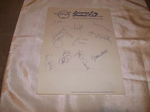 Leicester City Headed Page Signed By 11 1980S Vg Gordon Milne +++ Autograph Book