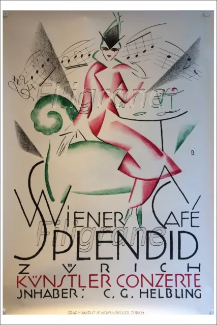 WIEN CAFé SPLENDID ZURICH Rmgs - POSTER HQ 40x60cm d'une AFFICHE VINTAGE