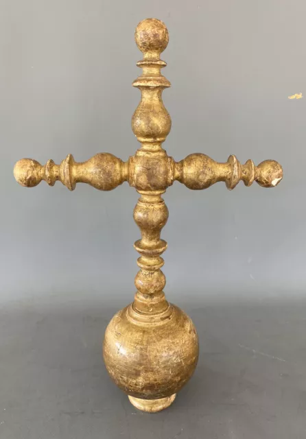Croce in legno dorato per bastone processionale