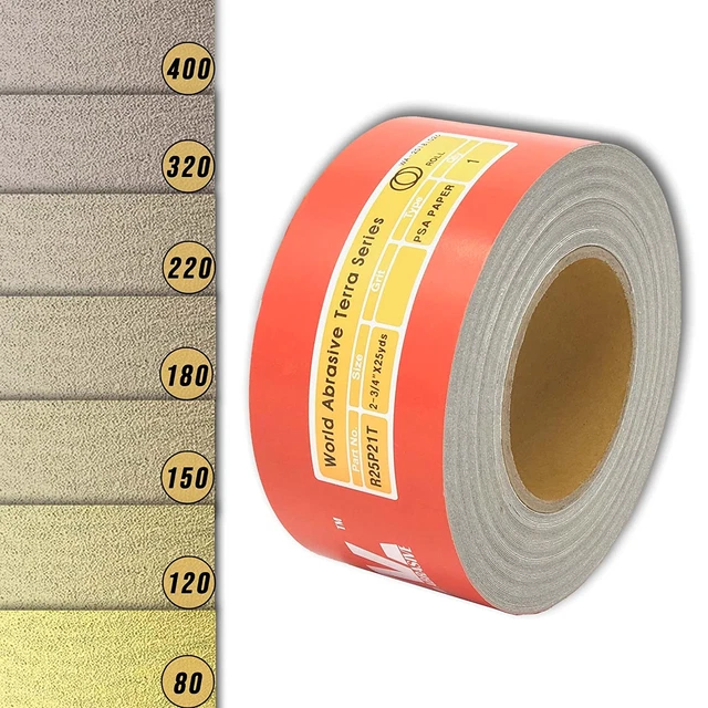 – Premium – 25Yrds - 80 Grit Longboard Continuous Sandpaper Roll 2-3/4 Inch X 25