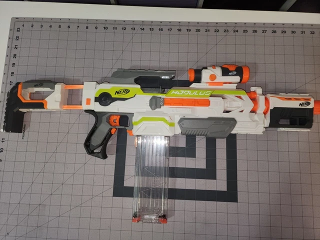 Nerf N-Strike Modulus Blaster w/ Long Mag & Scope w/ 20 Darts + more - Owned