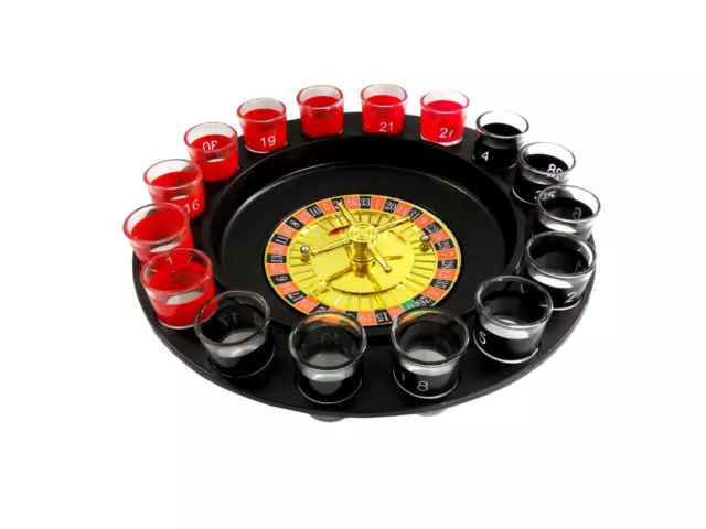 Shot Glass Roulette, Drinking Game Set - (2) Balls & (16) Glasses 16869