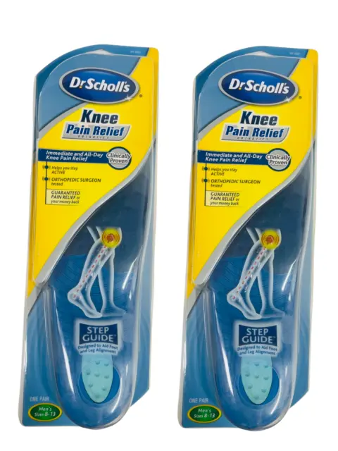 2 pack DR. SCHOLL'S Knee Pain Relief Orthotics Insoles MEN'S Size 8-13 Fast Ship