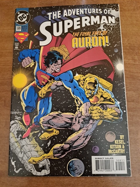 The ADVENTURES of SUPERMAN # 509 DC COMICS 1994 DC UNIVERSE LOGO VARIANT AURON
