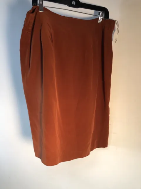 DVF vtg Diane Von Furstenberg Silk Assets Skirt Sz 12 Lined Straight Bin-T
