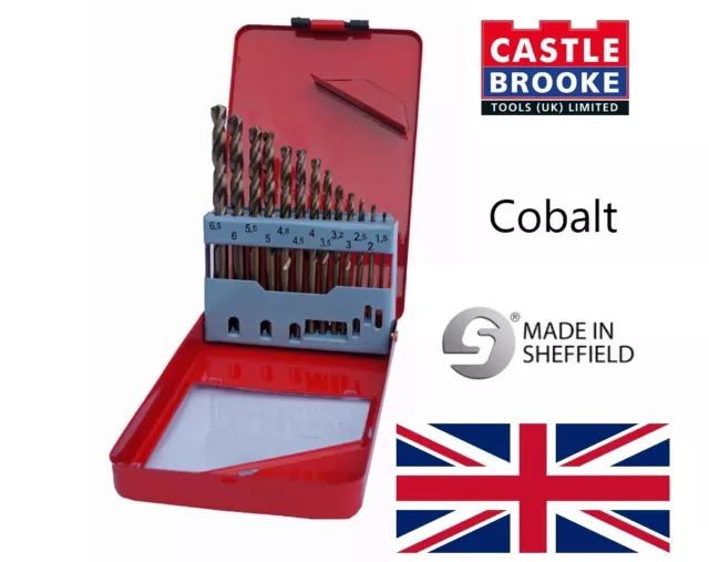 Drill Bit Set Cobalt Jobber Twist For Drilling Stainless Steels & Hard Metals