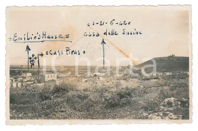1943 SARDEGNA (?) Veduta panoramica - Casa PIRAS *Foto anonima 10x6 cm