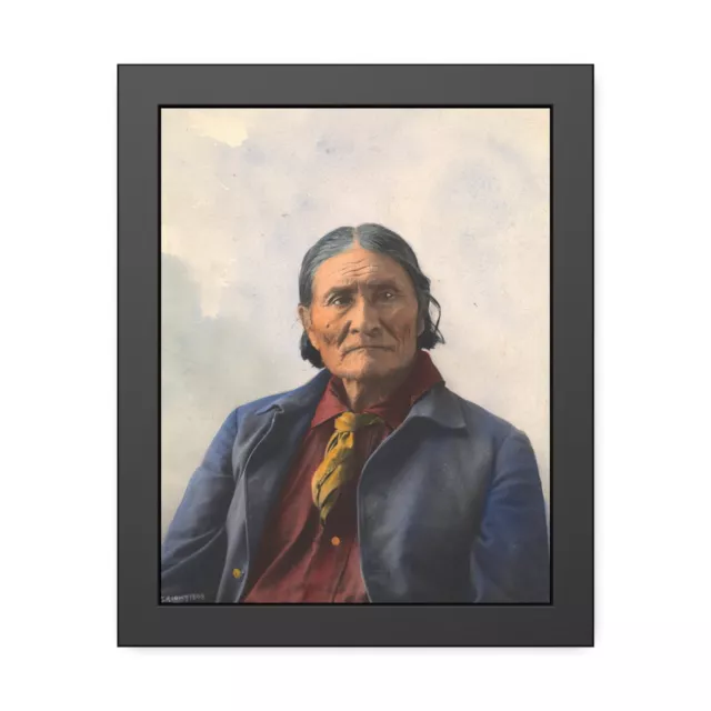 GERONIMO APACHE Omaha Nebraska Hand colored F.A.R Reproduction Framed Posters