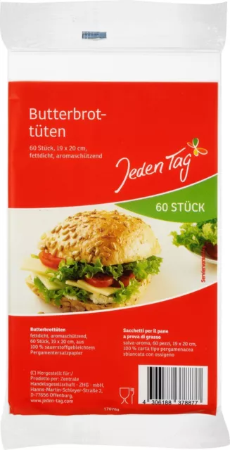 Jeden Tag Butterbrottüten 60 Stück