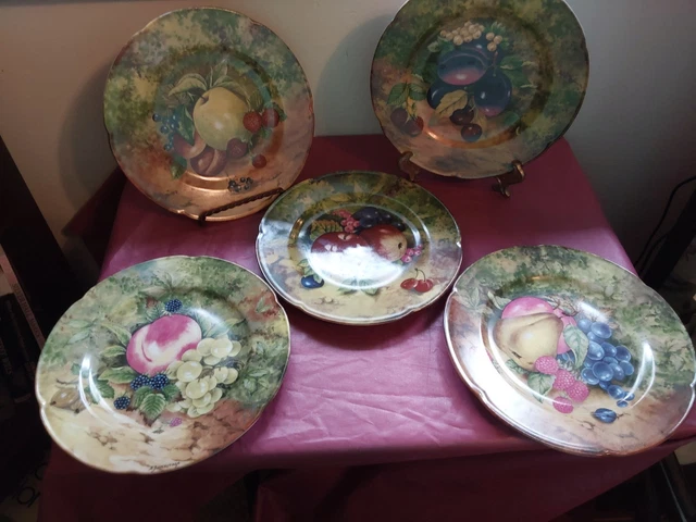 6 ROCHARD LIMOGES France Dessert/Snack Plates Set Fruit
