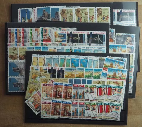 1991 San Marino; 20 komplette Jahrgänge ohne Eilmarke & Bl., **/MNH, ME 670,-