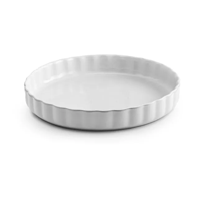 Ø 29 cm TARTEFORM Keramik Quicheform Kuchenform Backform Obstkuchenform Weiß