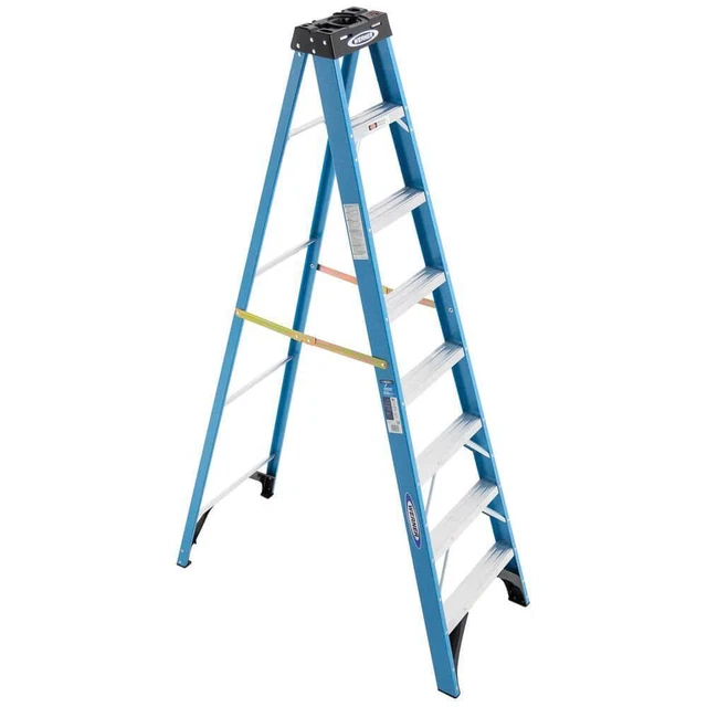 8 Ft. Fiberglass Step Ladder With 250 Lb. Load Capacity Type I Duty Rating