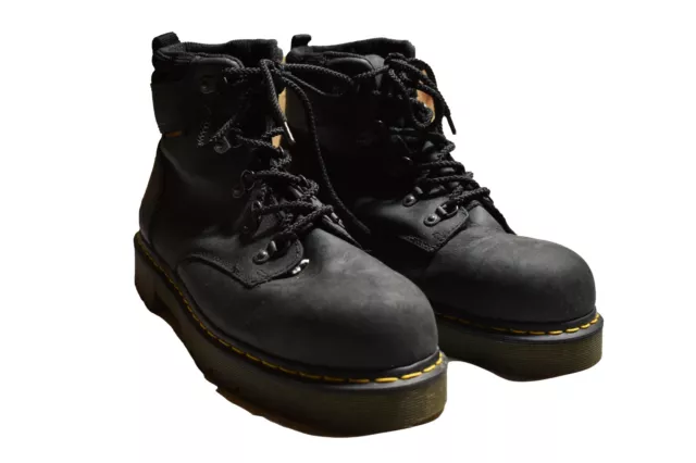 DR MARTENS INDUSTRIAL Black Leather Boots size Uk 12 Mens Steel Toe Workwear 50.00 PicClick UK