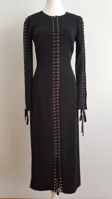 NEW Dolce & Gabbana Lace Up Midi Dress IT38 US2 AU8 UK6