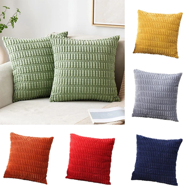 Pack of 2 Decorative Throw Pillow Covers Soft Corduroy Solid Cushion Case 18"