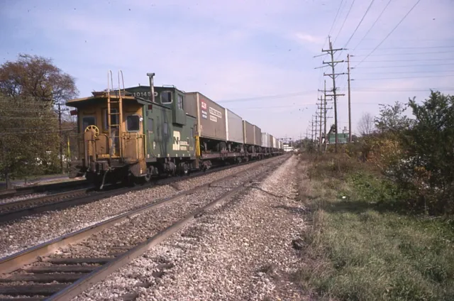 Railroad Slide - Burlington Northern #10148 Caboose 1977 Westmont Illinois Train