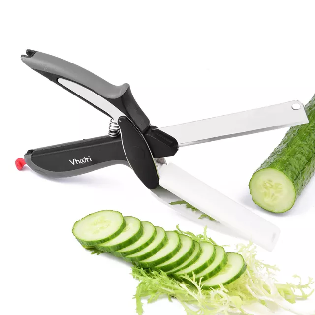 Cutter 2 En 1 Couteau De Cuisine Et Ciseaux Avec Une Planche À Découper.