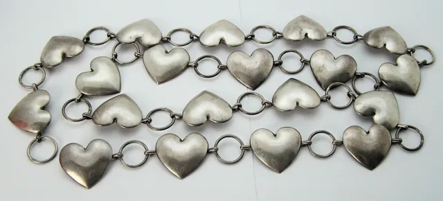 Sterling Navajo Concho Belt Domes Heart Shaped Conchos Lrg. Connecting Rings 76g