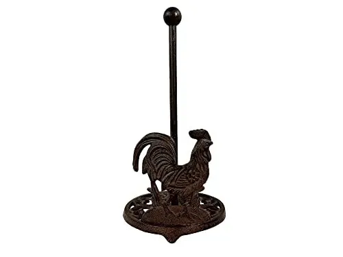 Cast Iron Standing Rooster Paper Towel Holder