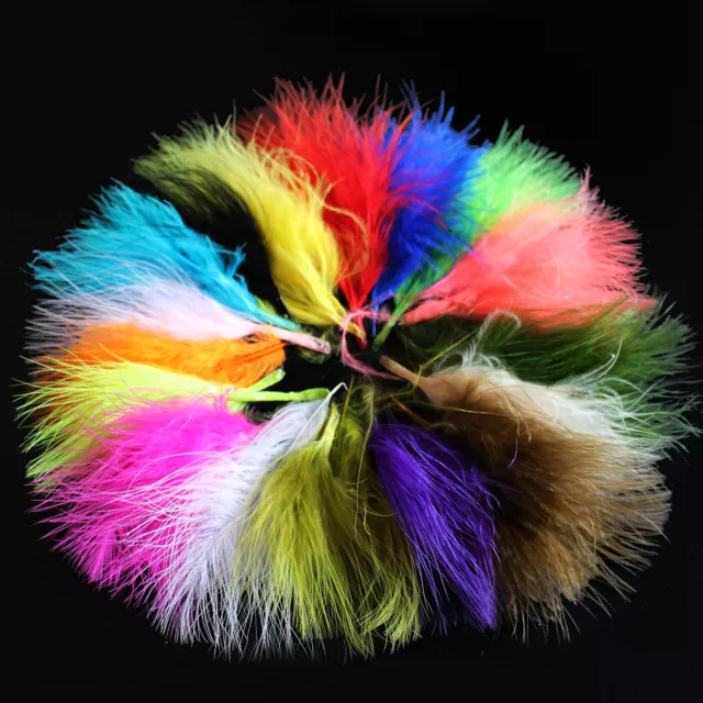 100 pcs Turkey Marabou Blood Feathers Woolly Bugger Streamers Fly Tying Material