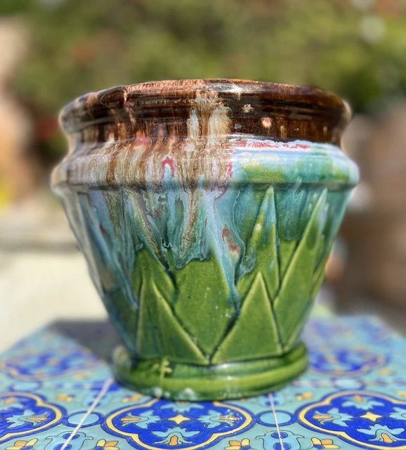 MCCOY POTTERY JARDINIERE BLENDED GLAZES 7 inch 1920