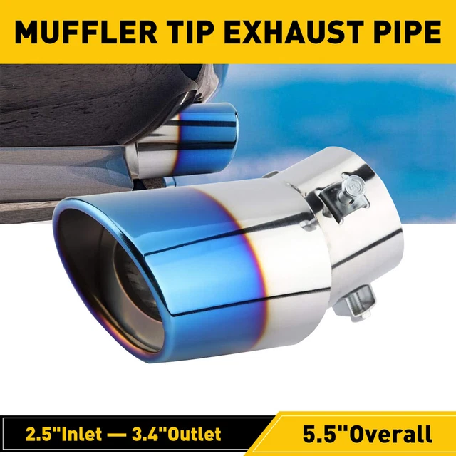 2.5" Car Exhaust Pipe Tail Muffler Tip Auto Accessories Replace Parts Silver New