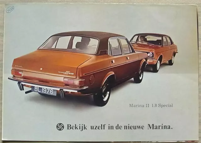 MORRIS MARINA II 1.8 SPECIAL Car Sales Brochure 1976 DUTCH TEXT