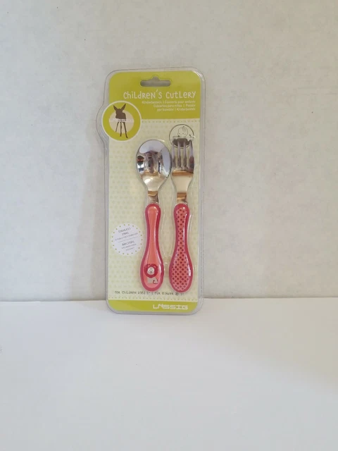 Lassig Children's Cutlery Wildlife-Lion Infant Stainless Steel Fork + Spoon Set
