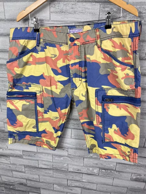 JET LAG Cargo Shorts Mens 38 Multicolor Lemon Camouflage Military Style Flavour