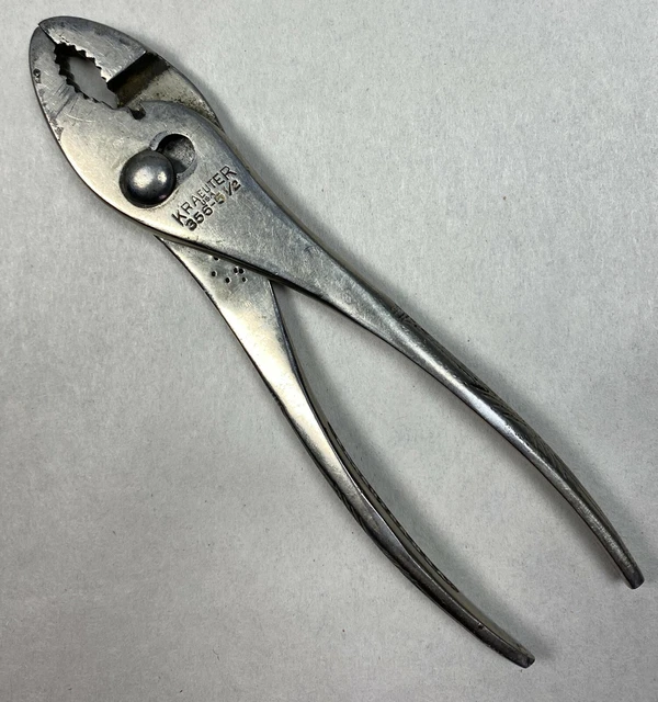 Vintage Kraeuter Tools 355 -5-1/2 Slip Joint Pliers 5-1/2" Long Decorative Grips