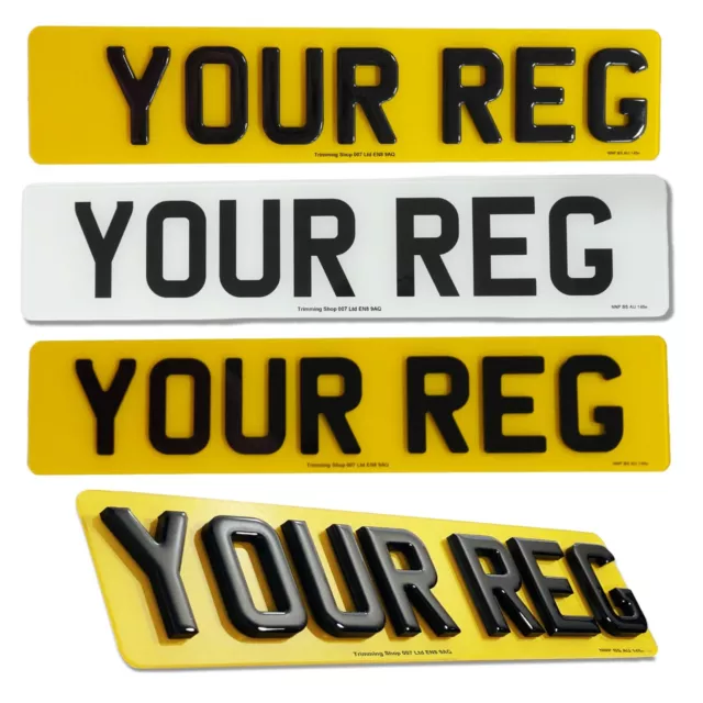 Number Plates - 2D/3D/4D/5D - PREMIUM Car Reg Plates UK/GB/ENG - FRONT/REAR/PAIR