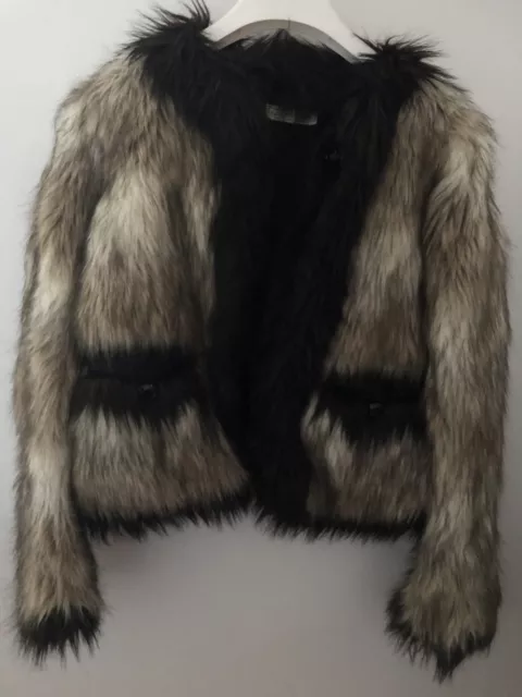 LANVIN H&M Faux Fur Jacket Coat size EU 38 Limited Edition 2010