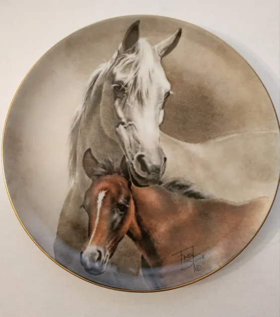 American Artists Fred Stone "Arabian Mare And Foal" Modern Masters Plate 7357