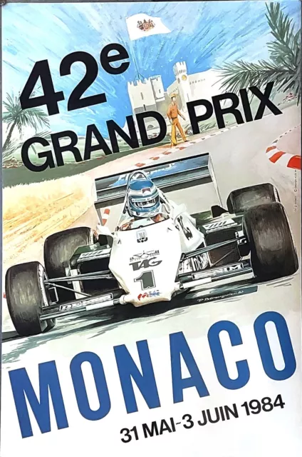 1984 * Poster Originale "42e Grand Prix Monaco F1 - Keke Rosberg - Pierre Bereng