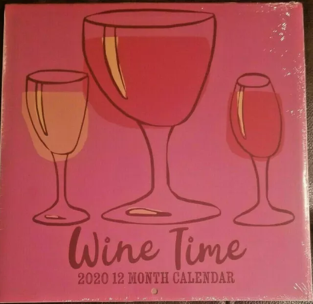 2020 Wine Time 12 Month Wall Calendar 11" X 22" LOWER PRICE